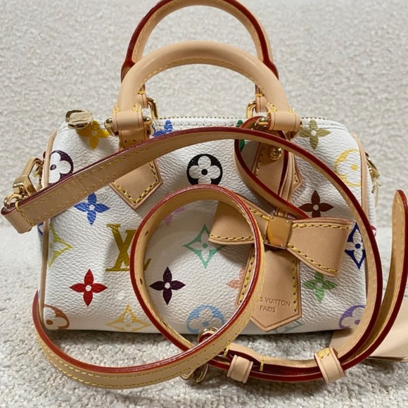 Authentic Pre-Owned Louis Vuitton x Takashi Murakami Nano Speedy Bag in White - Picture 4 of 16